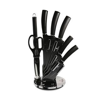 Berlinger Set de couteaux 8 pièces avec bloc en acrylique Black Silver Collection  