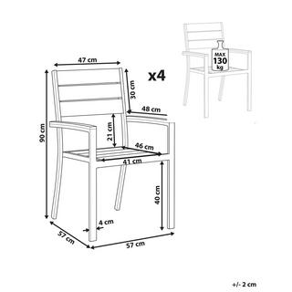 Beliani Lot de 4 chaises de jardin en Bois synthétique Industriel PRATO  