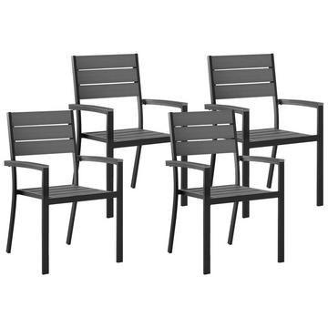 Set mit 4 Stühlen aus Kunstholz Industriell PRATO
