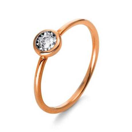 MUAU Schmuck  Solitär-Ring 750/18K Rotgold Diamant 0.12ct. 