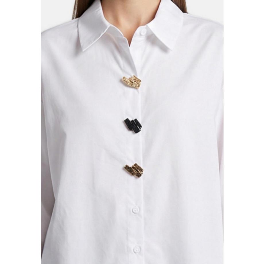Chiara Ferretti Blouse à manches longues avec boutons décoratifs  