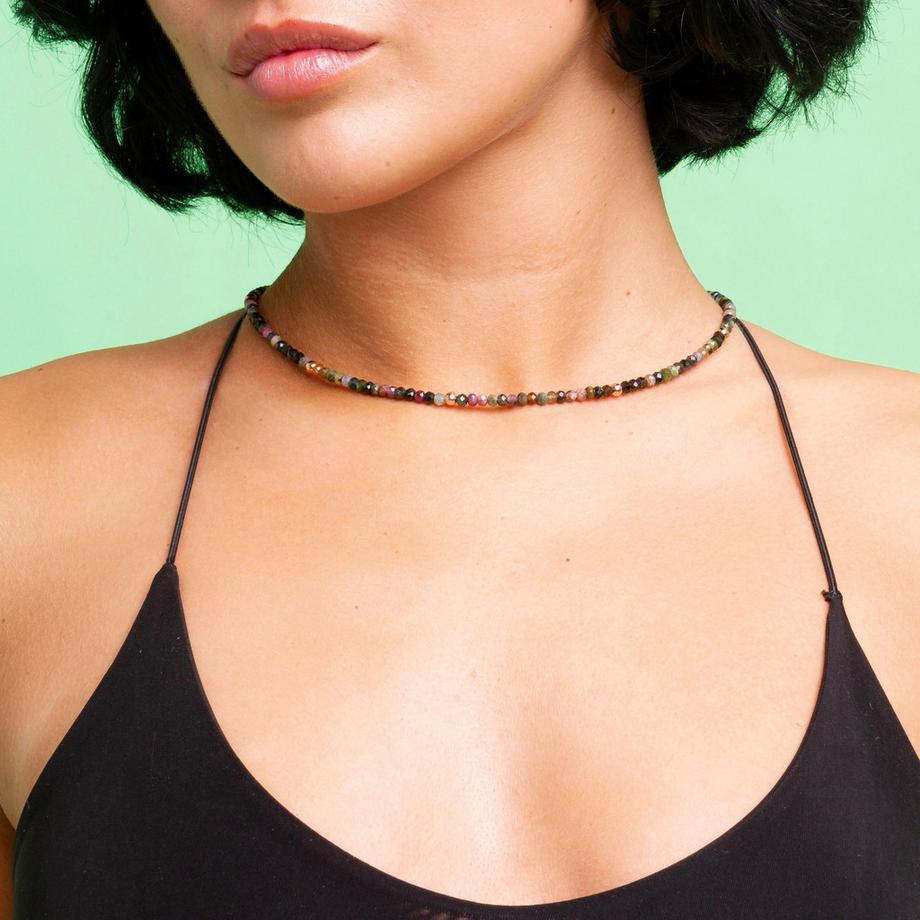 Balibay  Collier Sina avec tourmaline et argent en or rose 