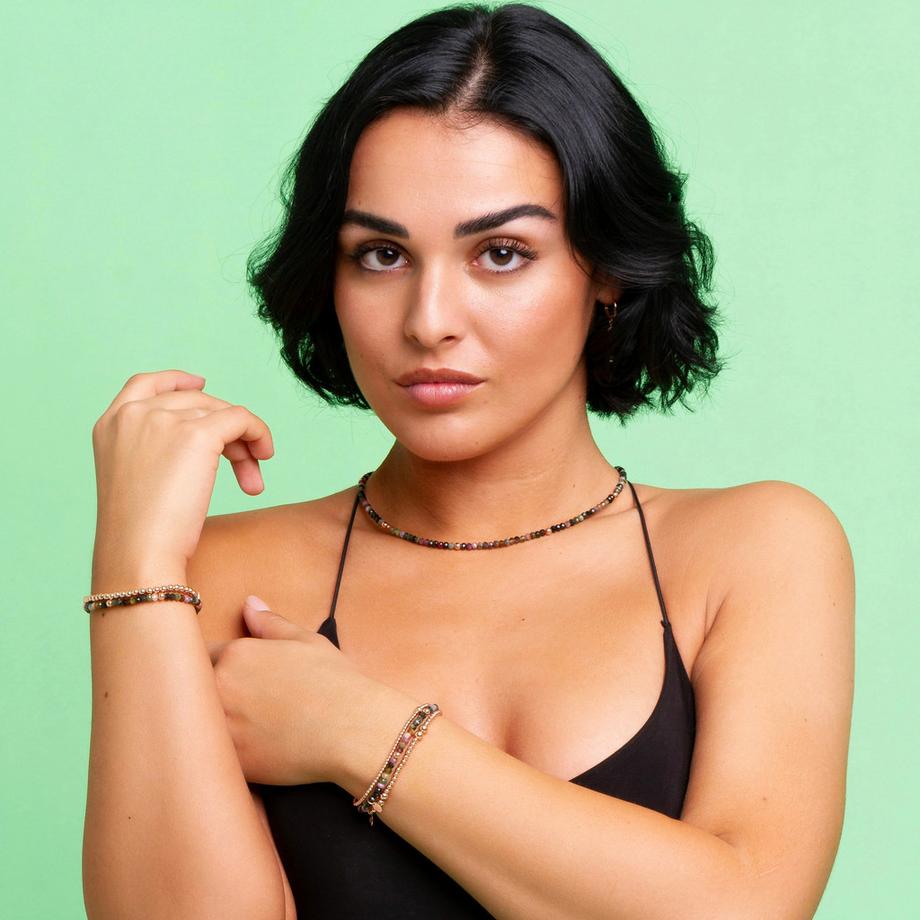 Balibay  Collier Sina avec tourmaline et argent en or rose 