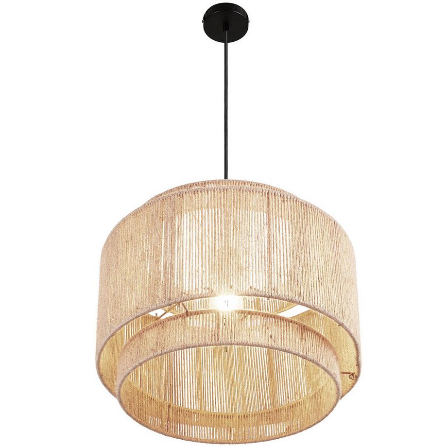 Tectake Suspension en jute style bohème LIGNEA LUX Style bohème avec technique de tressage et 40 W  