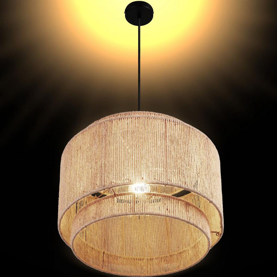 Tectake Suspension en jute style bohème LIGNEA LUX Style bohème avec technique de tressage et 40 W  