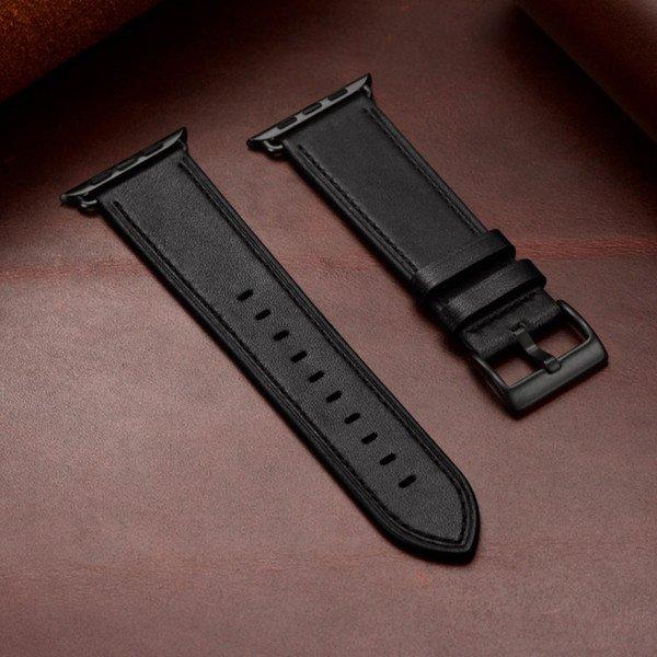 Avizar  Bracelet Cuir Apple Watch 38 - 41mm Noir 