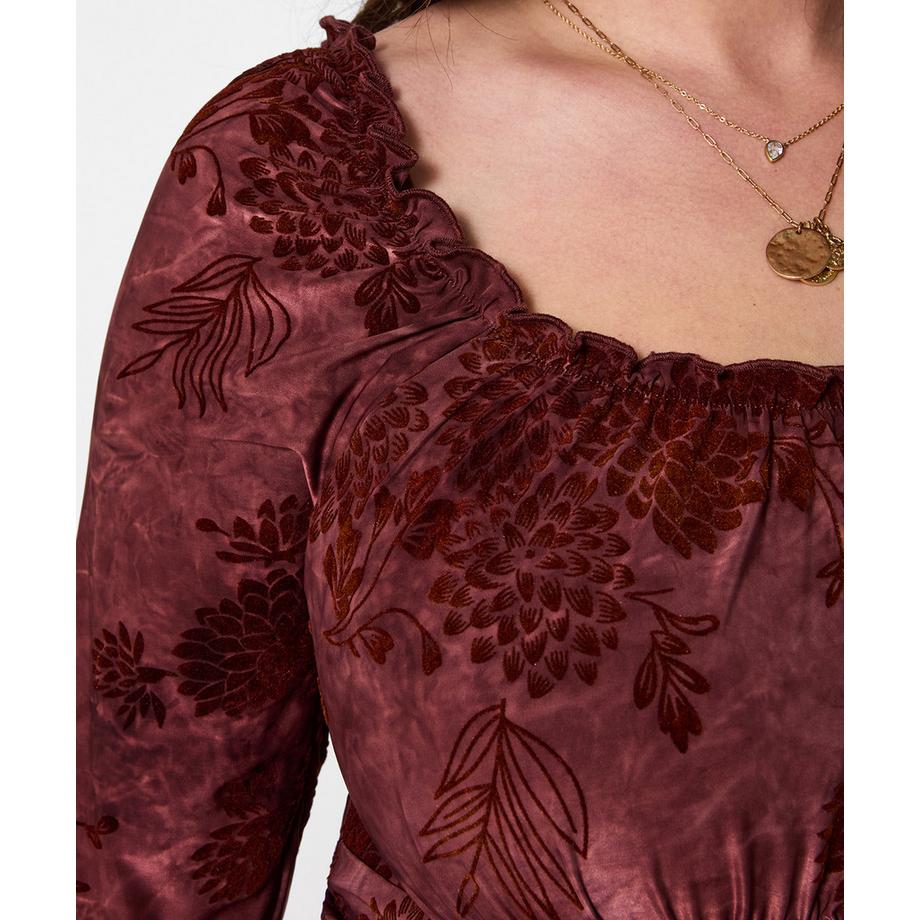 Joe Browns Blouse en Jersey à Col Froncé Imprimé Floqué  