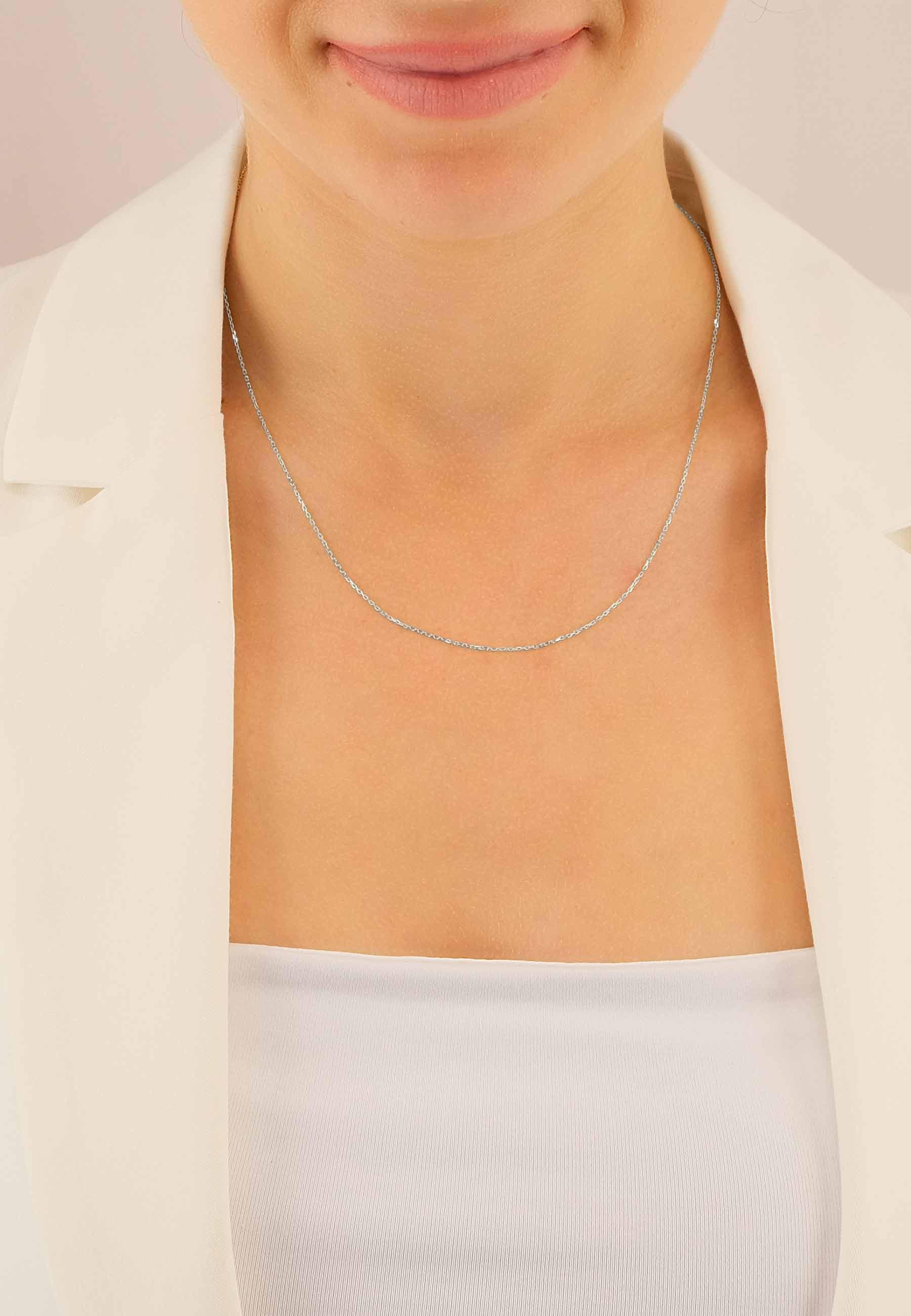 MUAU Schmuck  Collier Anker Weissgold 750, 0.9mm, 40cm 
