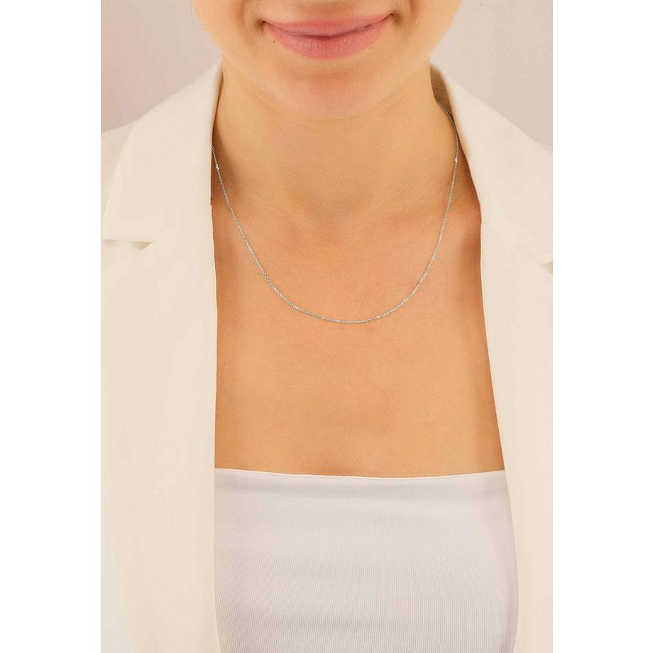 MUAU Schmuck  Collier Anker Weissgold 750, 0.9mm, 40cm 