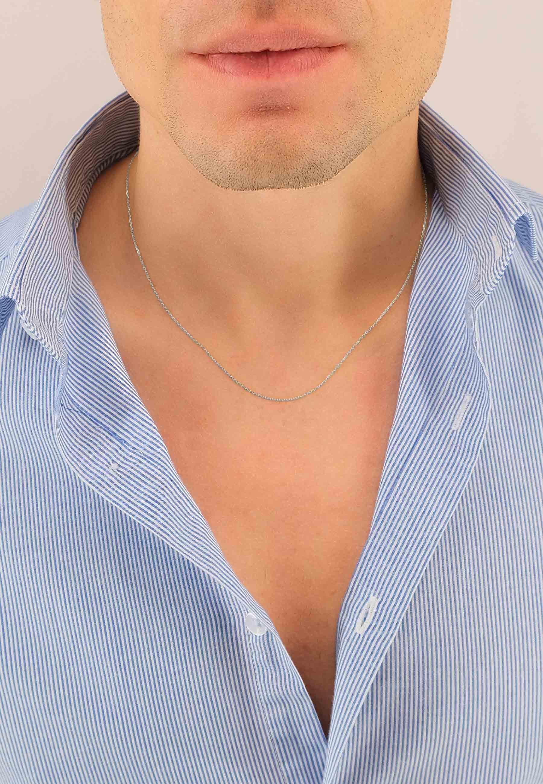 MUAU Schmuck  Collier Anker Weissgold 750, 0.9mm, 40cm 