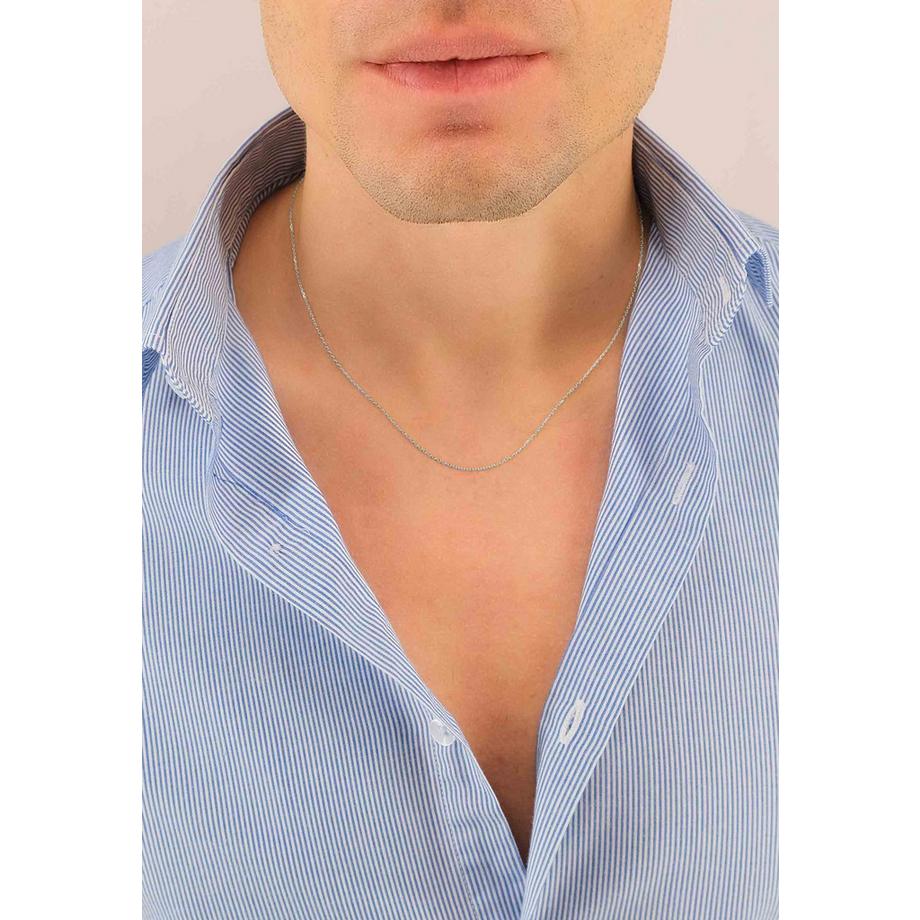 MUAU Schmuck  Collier Anker Weissgold 750, 0.9mm, 40cm 