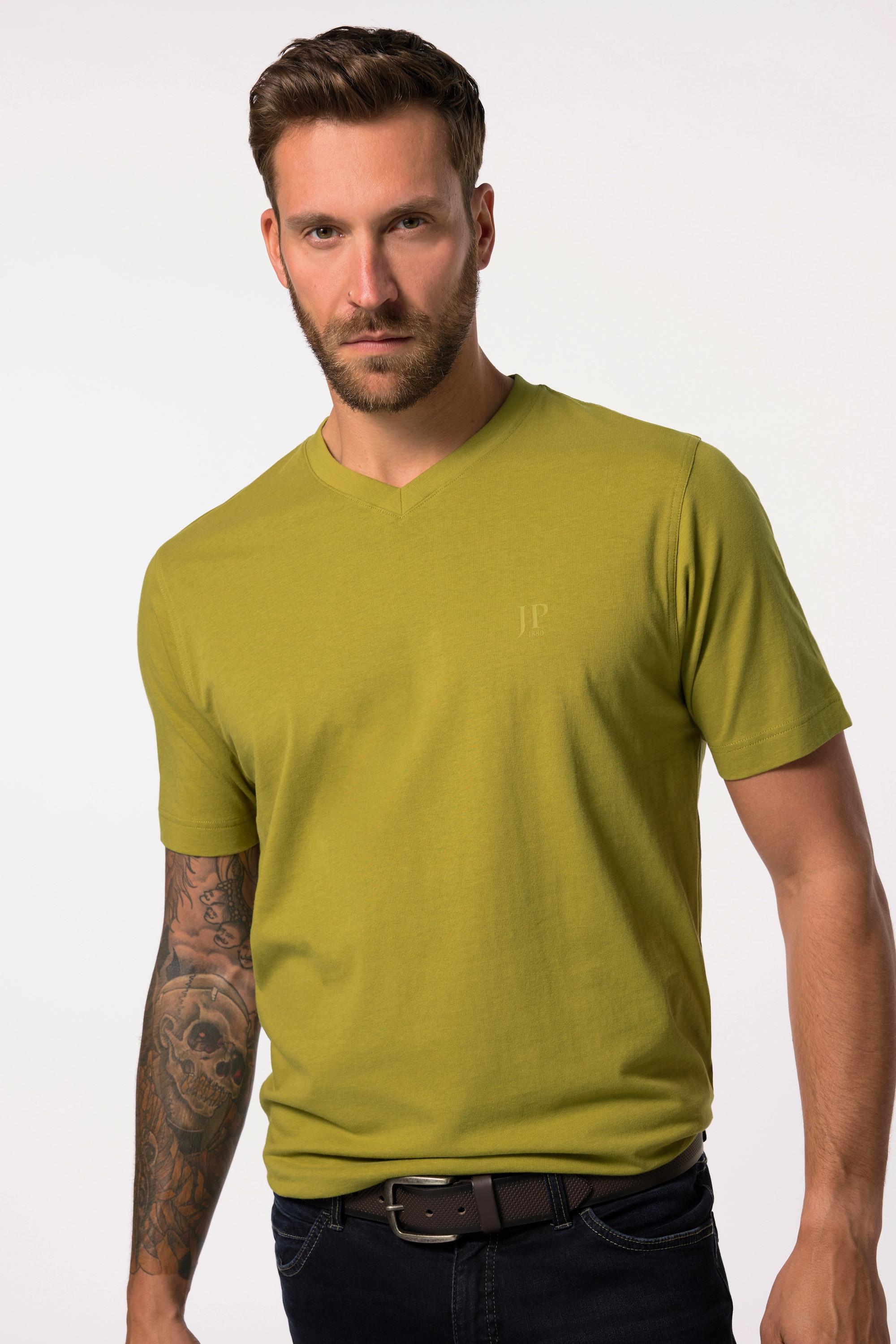 JP1880  T-shirt basic con scollo a V e mezze maniche in confezione doppia, disponibili fino alla tg. 8XL 