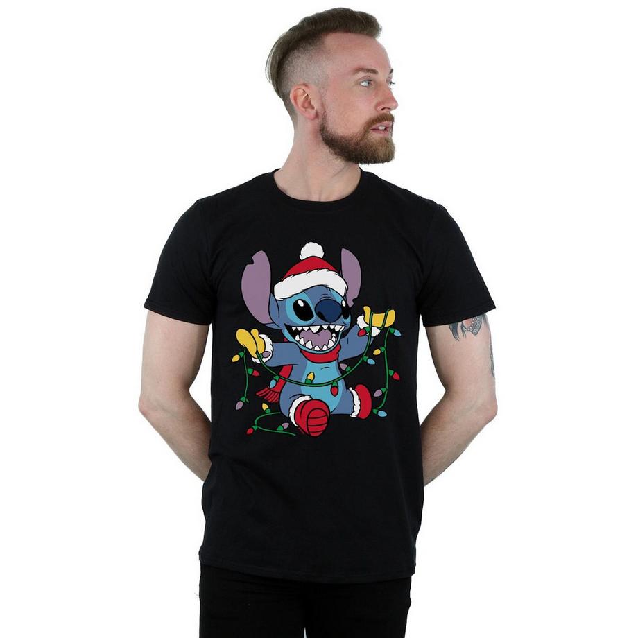 Disney Lilo & Stitch Christmas Lights T-Shirt  