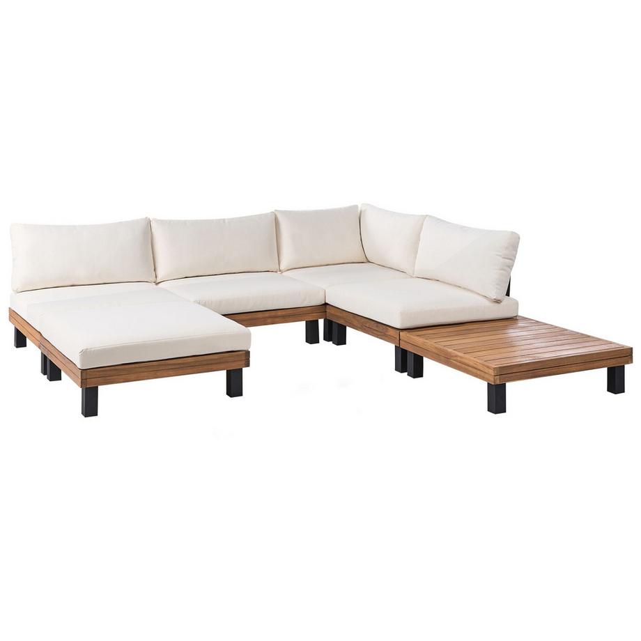 Beliani Set lounge pour jardin en Bois d\'acacia certifié FSC® Moderne FRAZZANO  