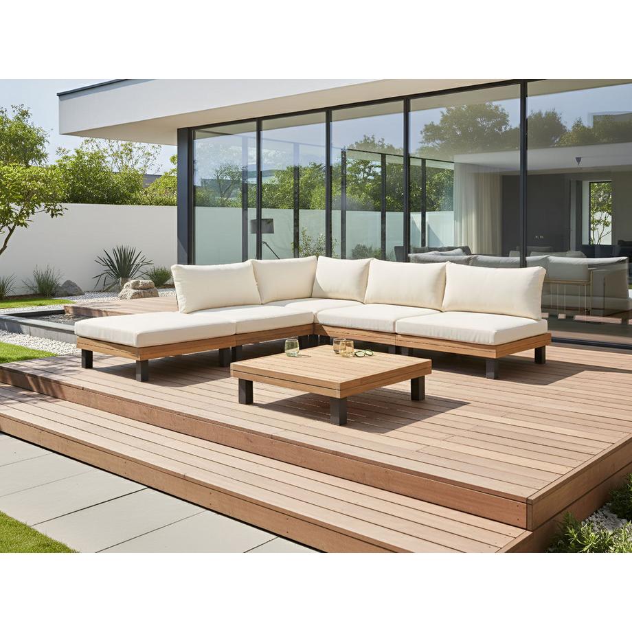 Beliani Set lounge pour jardin en Bois d\'acacia certifié FSC® Moderne FRAZZANO  