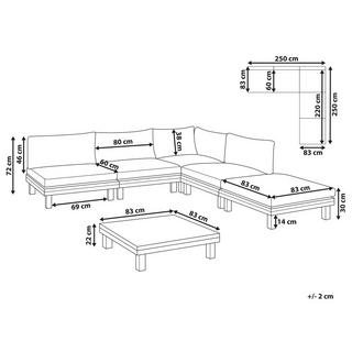 Beliani Set lounge pour jardin en Bois d'acacia certifié FSC® Moderne FRAZZANO  