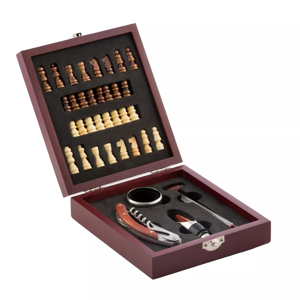 Ensemble d'Accessoires à Vin et Échecs InnovaGoods 37 Pièces