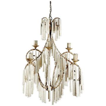 Kronleuchter Anastasia Perlenquasten weiss 65