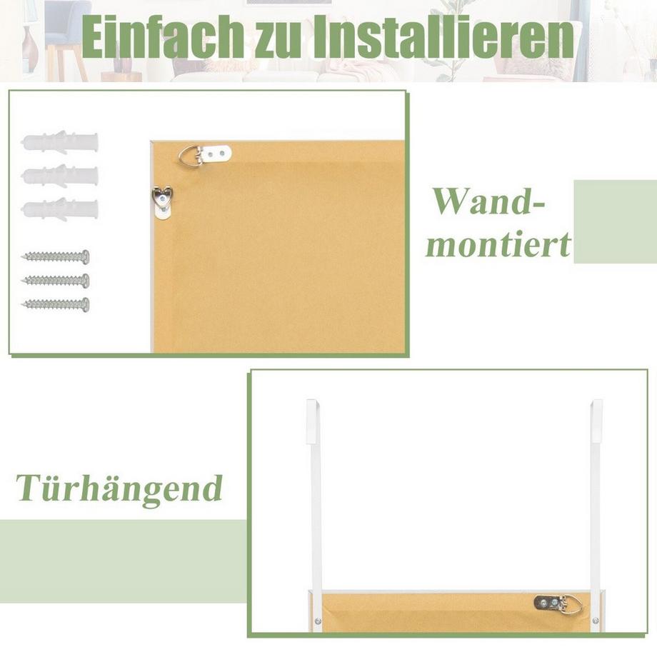 Northix Rechteckiger Ganzkörperspiegel mit Hängehaken für Tür 33x119cm Weiß  