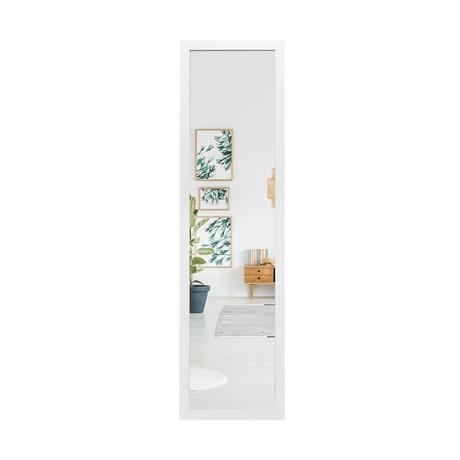 Northix Miroir rectangulaire pleine longueur avec crochet de suspension pour porte 33x119cm blanc  