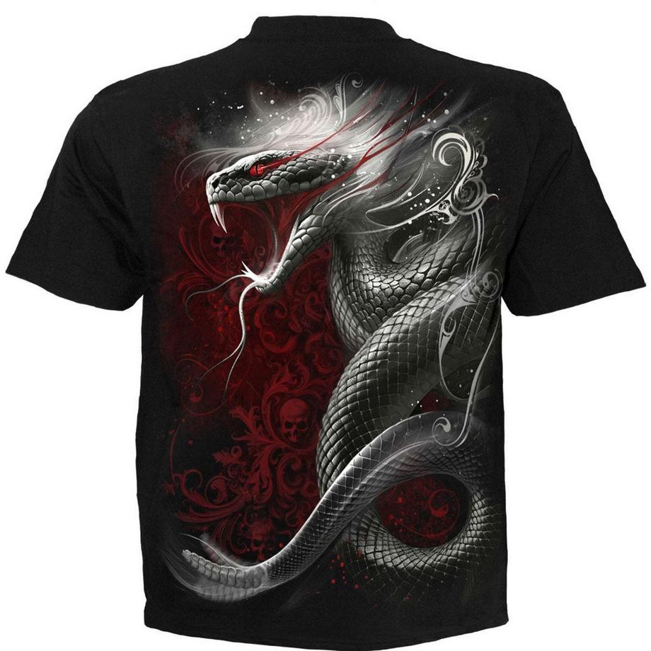 Spiral Gothic Snake Grafikdruck T-Shirt  