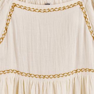 La Redoute Collections  Besticktes kurzärmeliges Kleid aus Baumwollgaze 