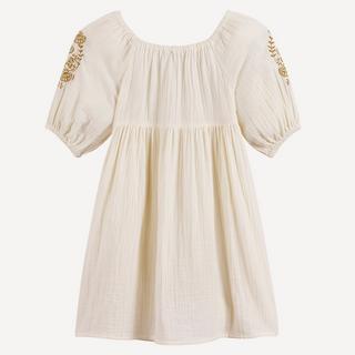 La Redoute Collections  Besticktes kurzärmeliges Kleid aus Baumwollgaze 