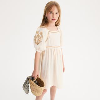 La Redoute Collections  Besticktes kurzärmeliges Kleid aus Baumwollgaze 