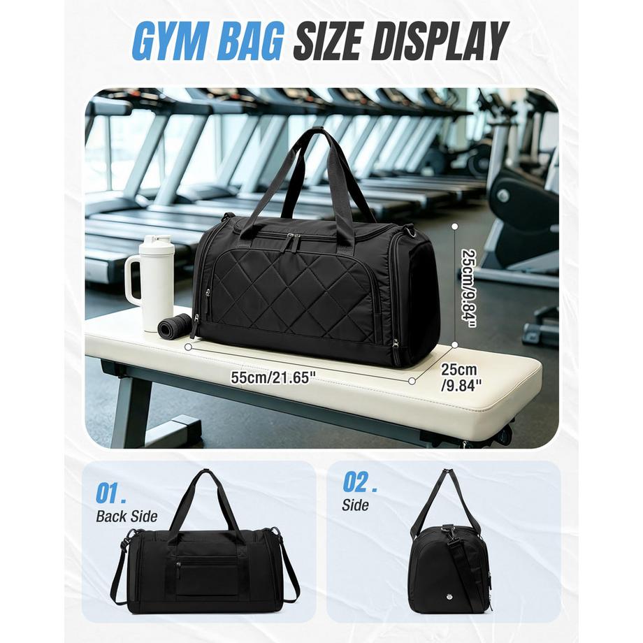 Only-bags.store Sac de Sport avec Compartiment à Chaussures et Compartiment Humide  