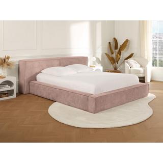 PASCAL MORABITO Lit coffre 160 x 200 cm - Velours côtelé - Rose + Matelas - TIMANO de Pascal Morabito  