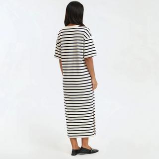 La Redoute Collections Langes gestreiftes Jerseykleid mit Schulterknöpfen  