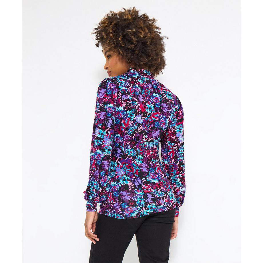 Joe Browns Lebhafter Blumenprint Jersey Top mit Stehkragen  