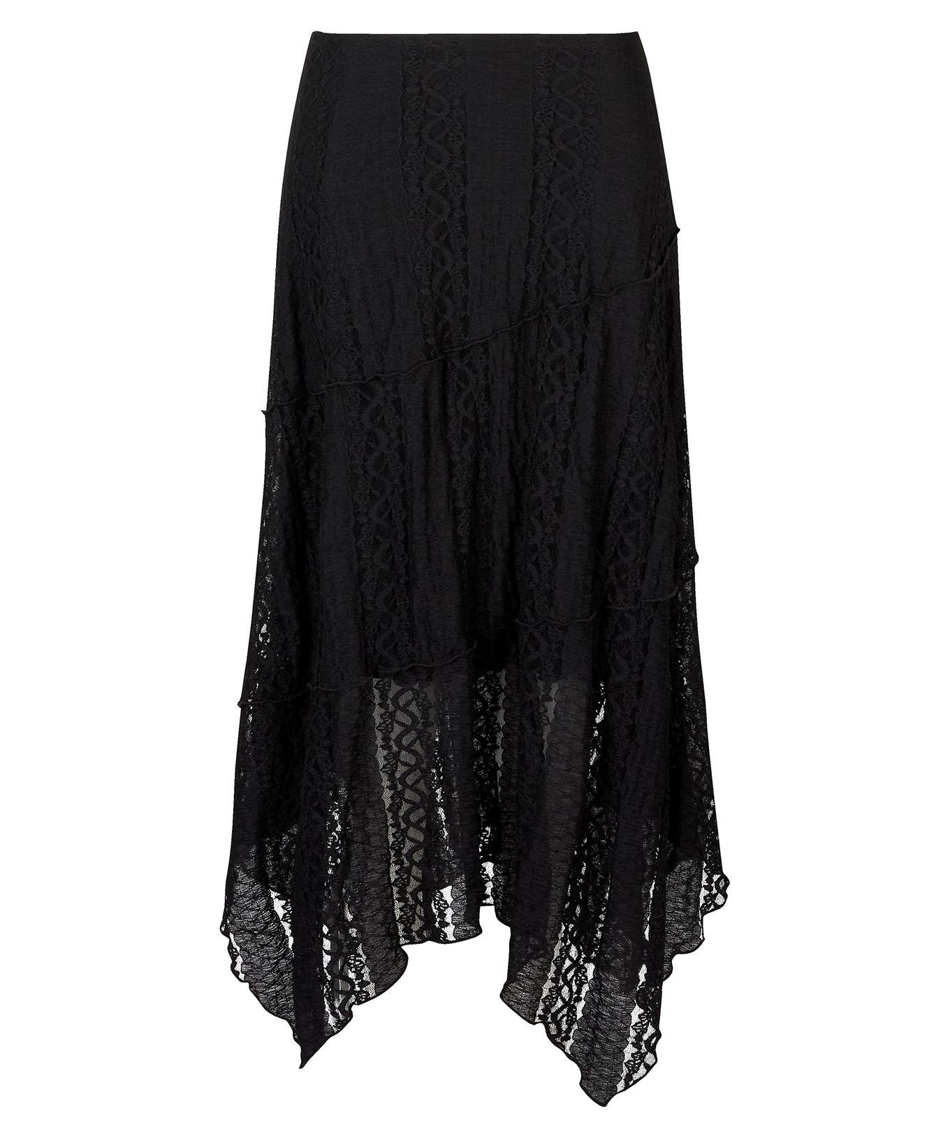 Joe Browns Schwarzer Spitzen Maxirock High-Low Saum  