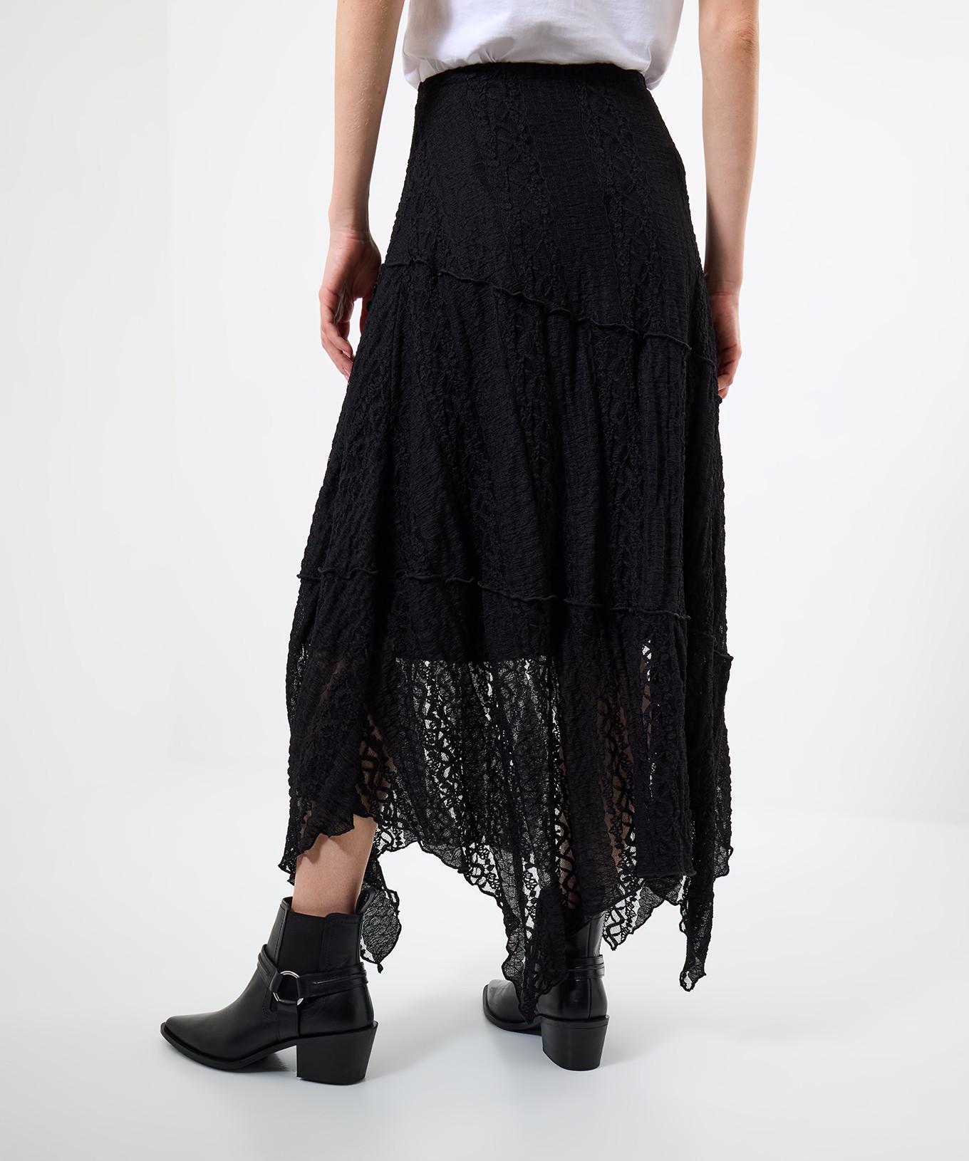 Joe Browns Schwarzer Spitzen Maxirock High-Low Saum  