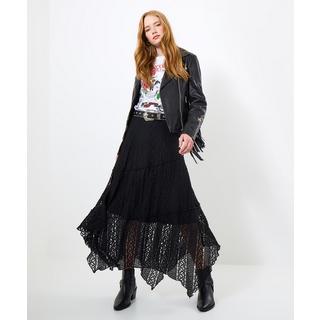 Joe Browns Schwarzer Spitzen Maxirock High-Low Saum  