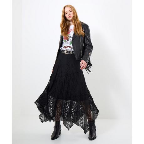 Joe Browns Schwarzer Spitzen Maxirock High-Low Saum  