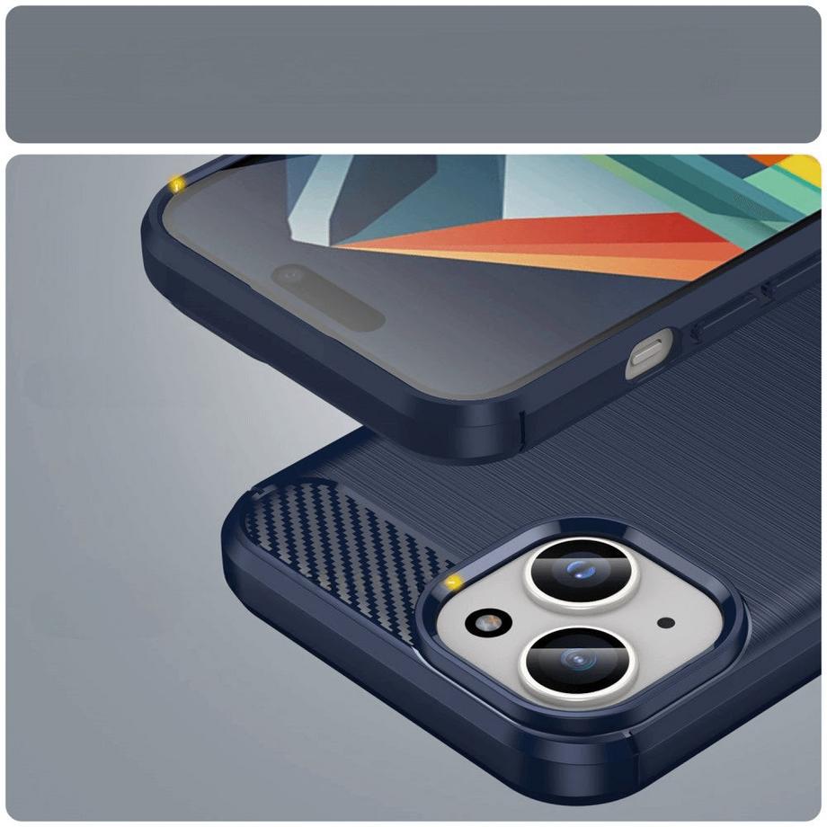 Cover-Discount  iPhone 15 Plus - Cover in metal carbon look 