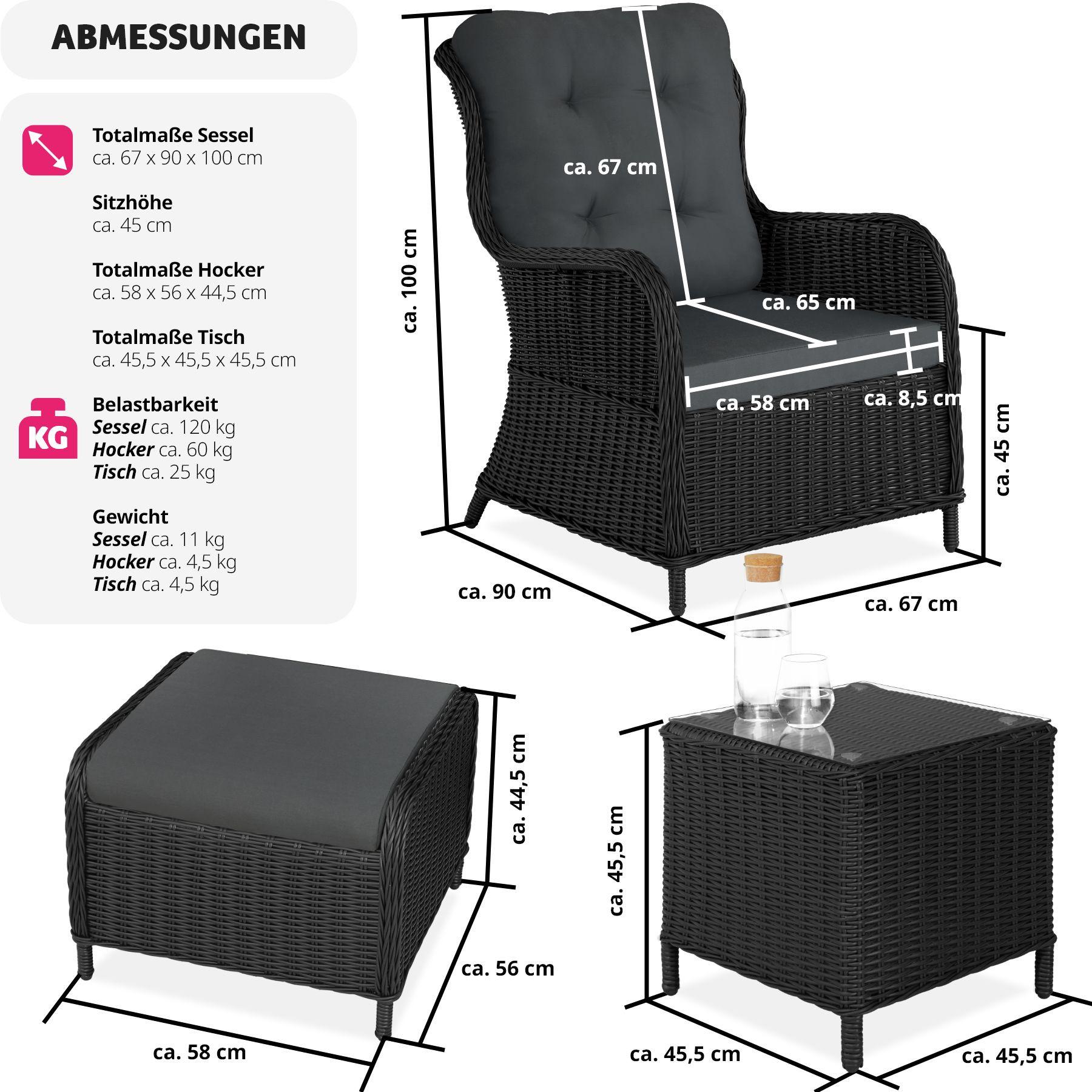 Tectake Salon de jardin BENISSA  