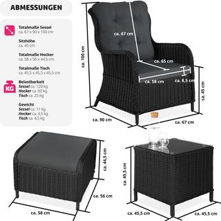 Tectake Salon de jardin BENISSA  