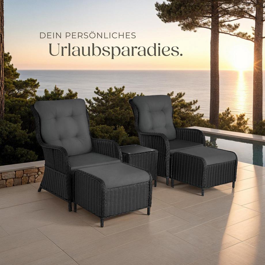 Tectake Salottino in rattan  Benissa  da 2 a 4 persone  