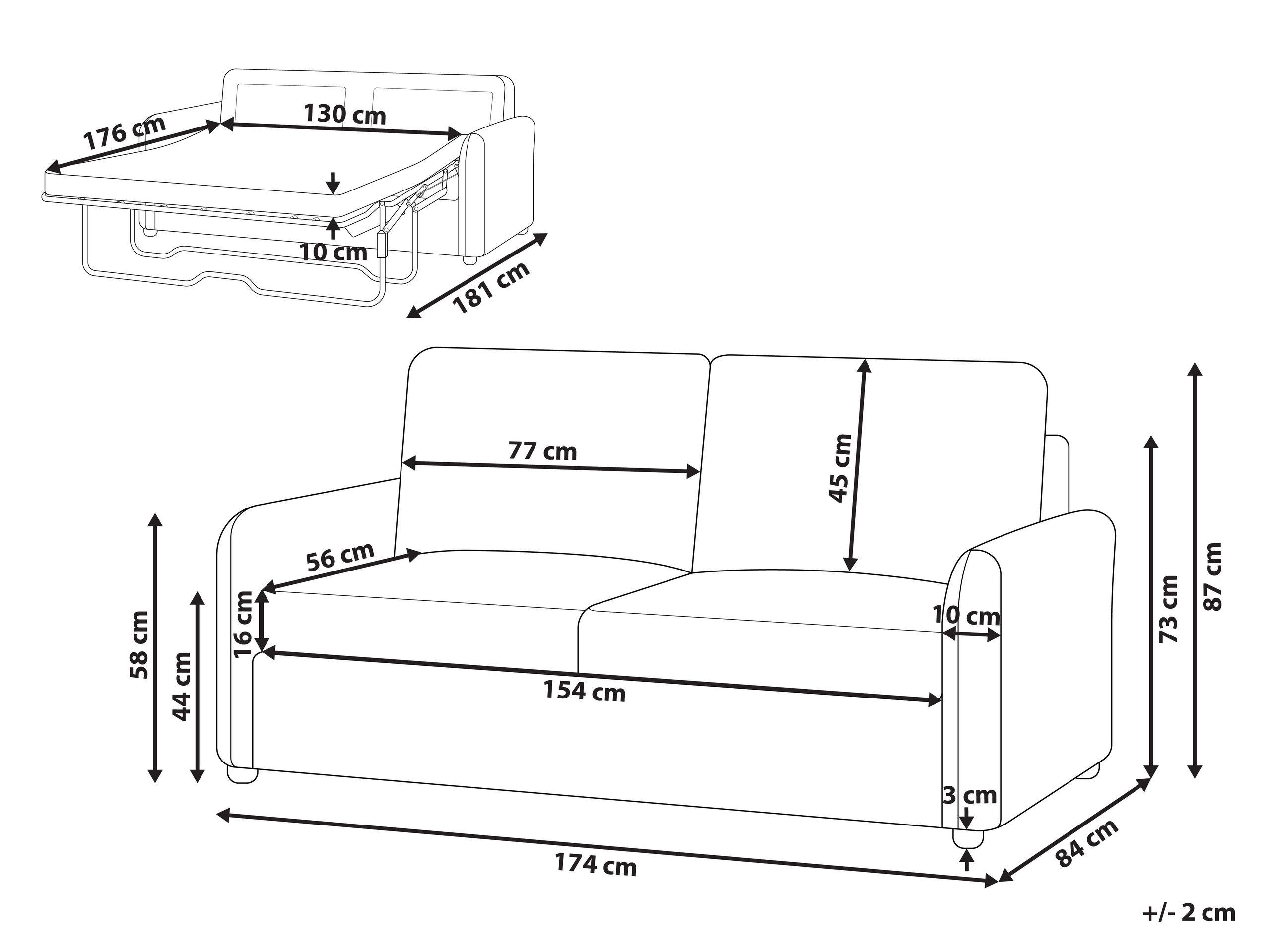 Beliani Schlafsofa aus Polyester Klassisch BENNAS  