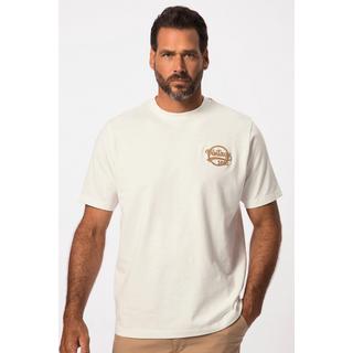 JP1880  T-shirt con ricamo vintage sul petto, scollo a girocollo e mezze maniche, fino alla tg. 8XL 