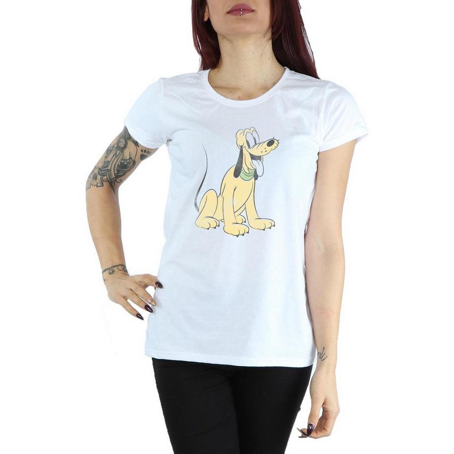 Disney Pluto Grafikdruck Kurzarm T-Shirt  