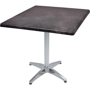 Table de bistrot Dark Slate Brenta noir argenté 80x80