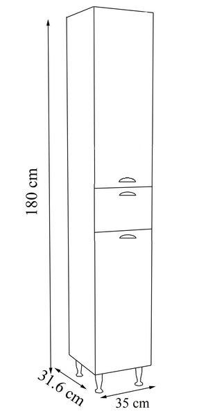 VCM Meubles de salle de bain en bois Étagère de salle de bain Armoire de salle de bain Hochschrank Schublade Landhaus Casalo  