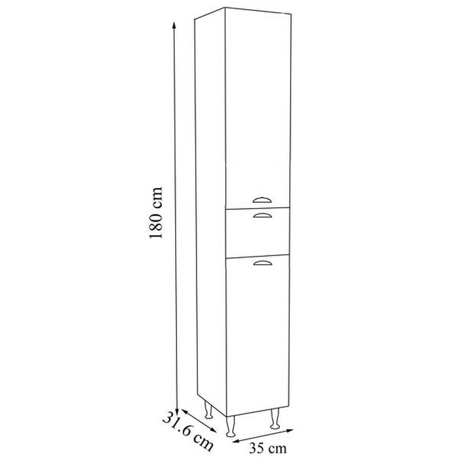 VCM Holz Badmöbel Badregal Badezimmer Badschrank Hochschrank Schublade Landhaus Casalo  