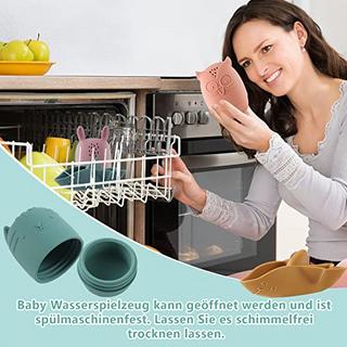 Activity-board  7er Set Badewannenspielzeug, Badespielzeug Baby Silikon Badetiere Badewanne Badewal Wasserspielzeug spritzende Tiere 