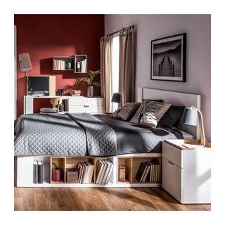 Calicosy Nachttisch mit 2en Schubladen und Holzplatte - 4you  