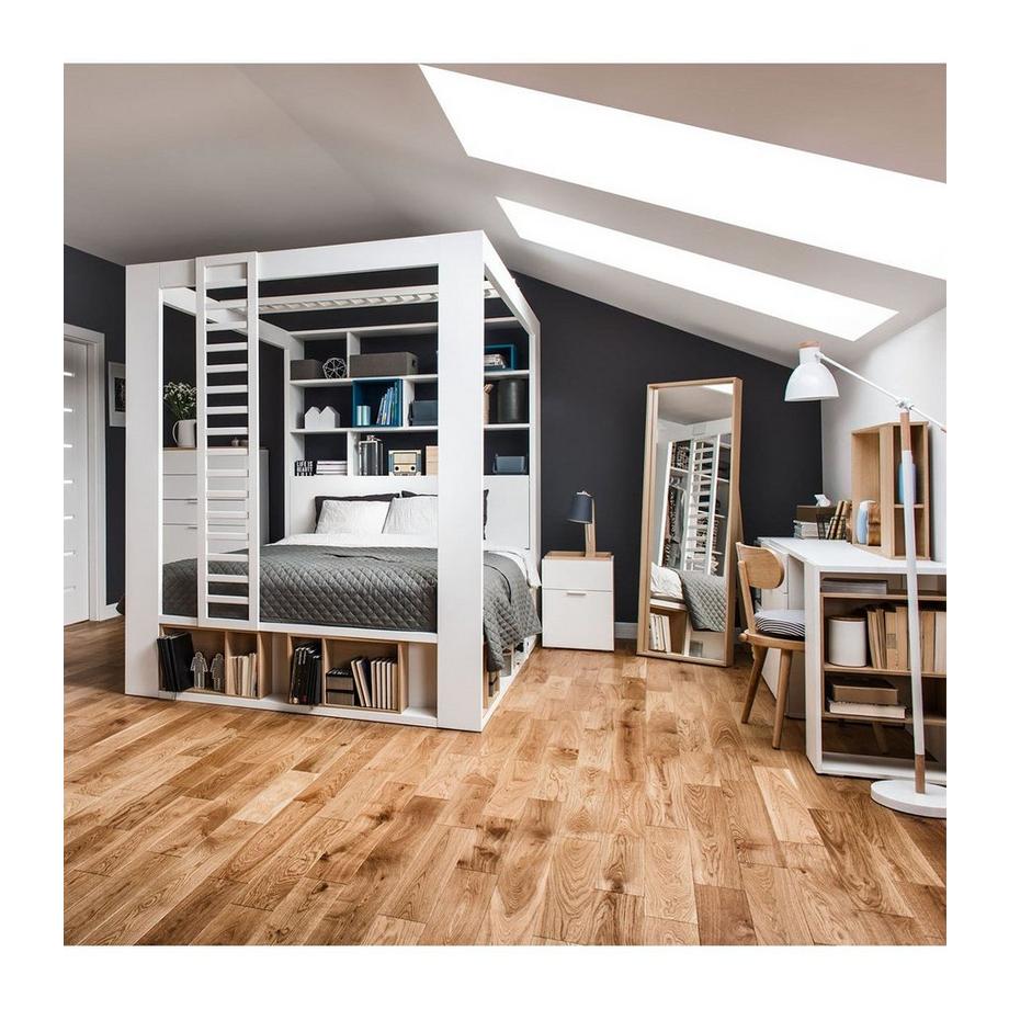 Calicosy Chevet 2 tiroirs blanc et plateau bois - 4you  