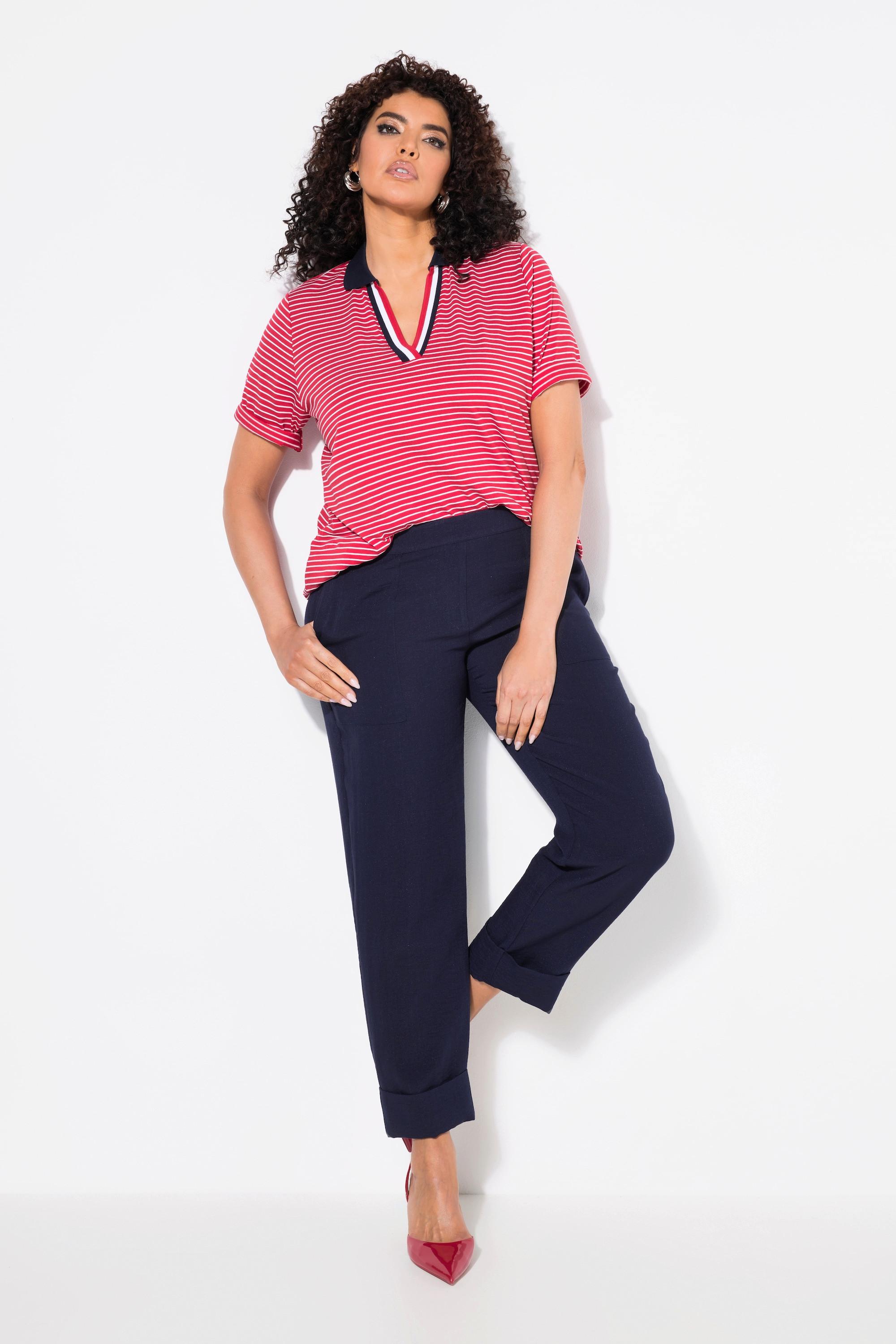 Ulla Popken Rena Pantaloni taglio corto gamba aderente pieghe  